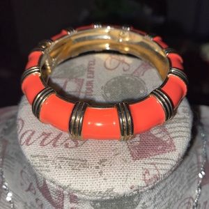 J Crew orange Bracelet gold trim
